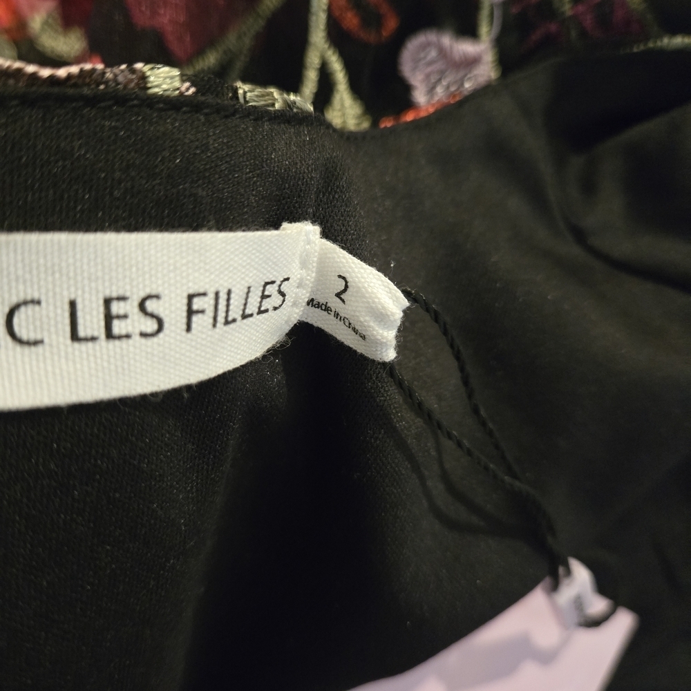 Avec Les Filles Black and Pink Floral Long Sleeve Dress - Picture 12 of 12